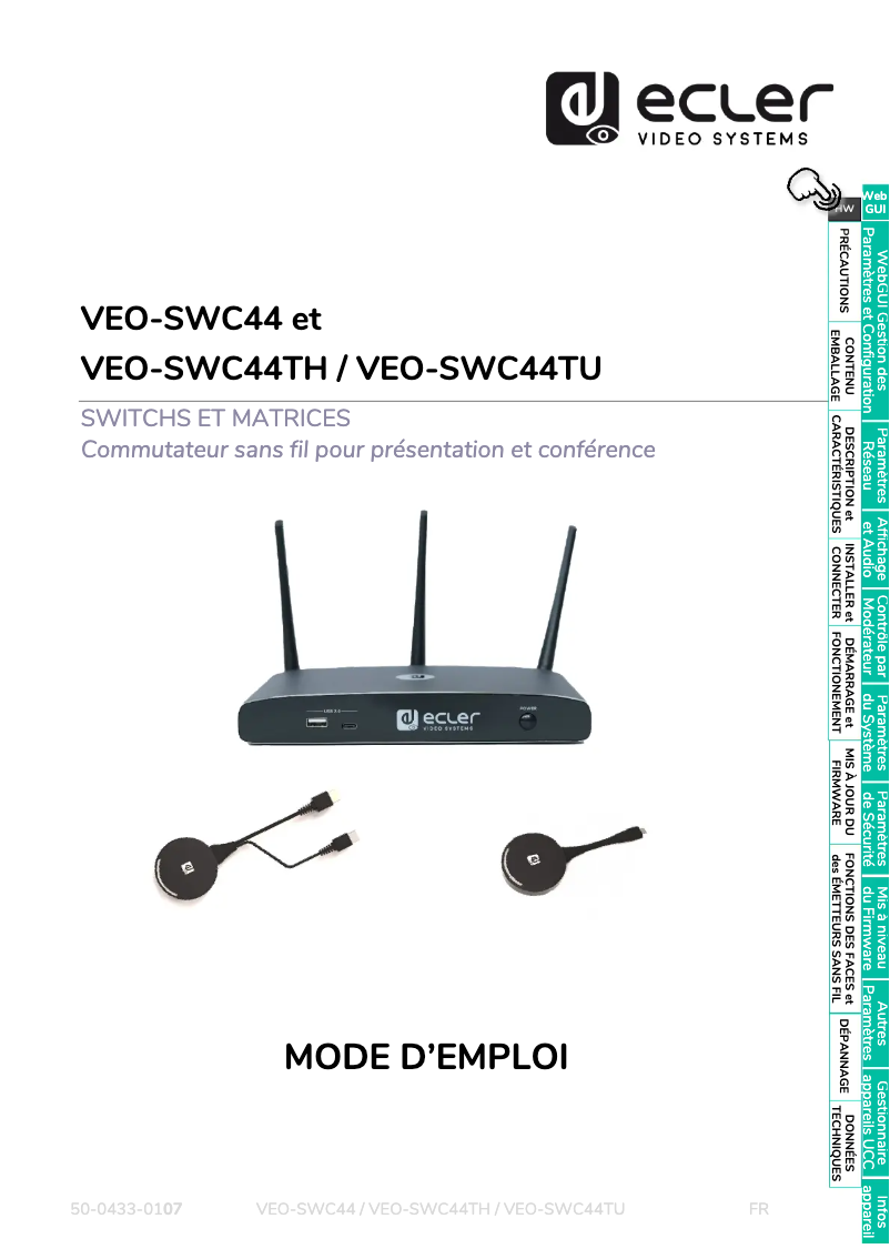 Imagen de la primera página del manual del dispositivo VEO-SWC44TU