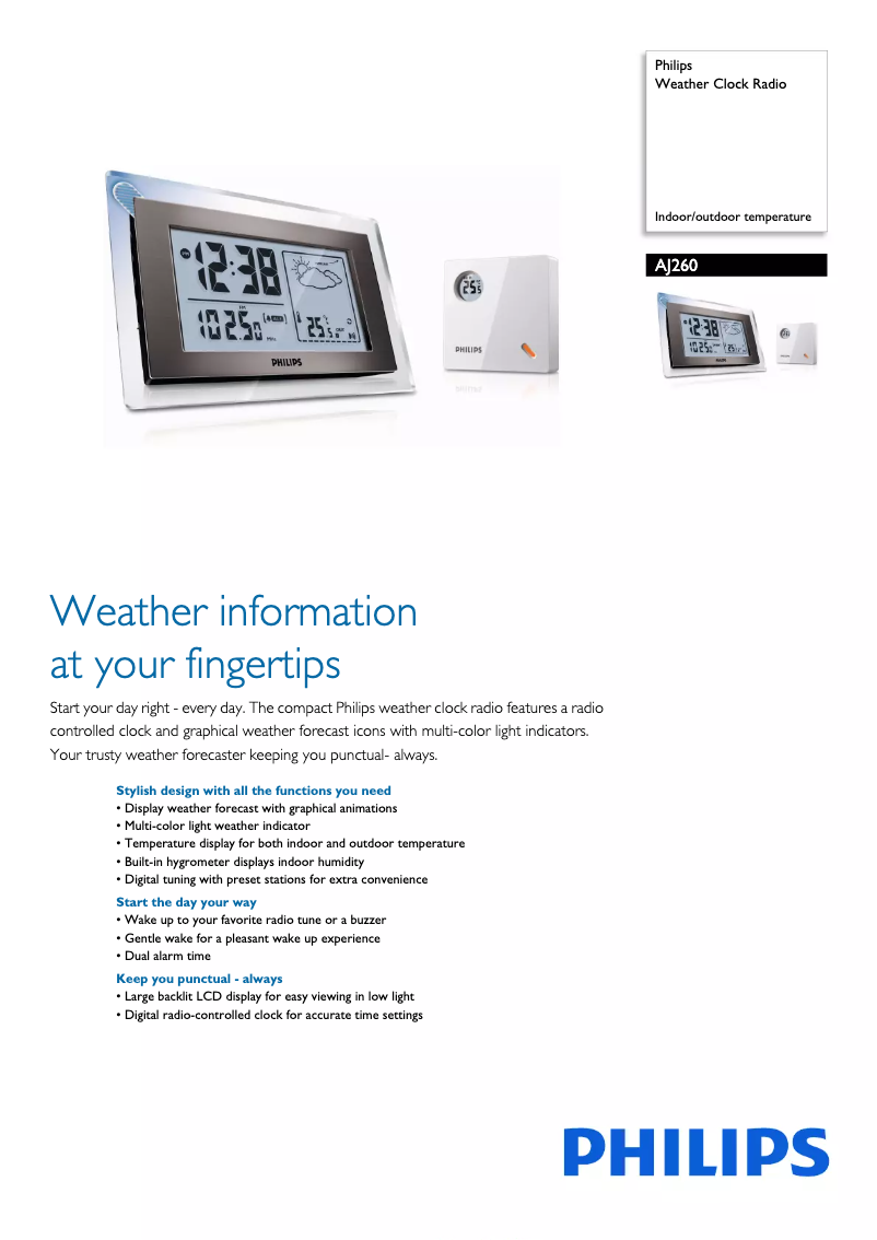 Image de la première page du manuel de l'appareil AJ260