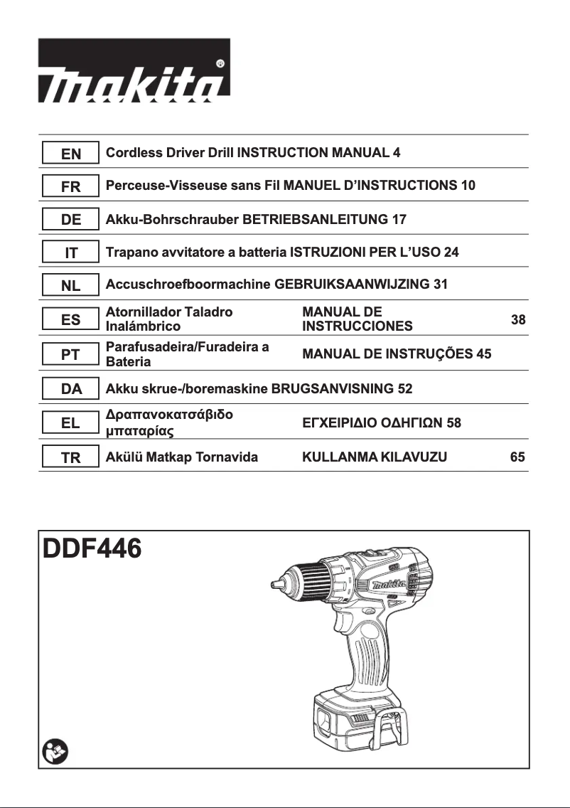 Page n°1 - Manuel utilisateur Makita DDF446