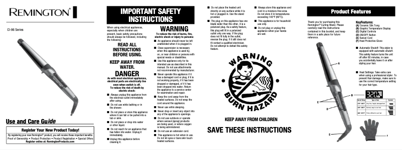 Page 1 de la notice Manuel utilisateur Remington CI96W2