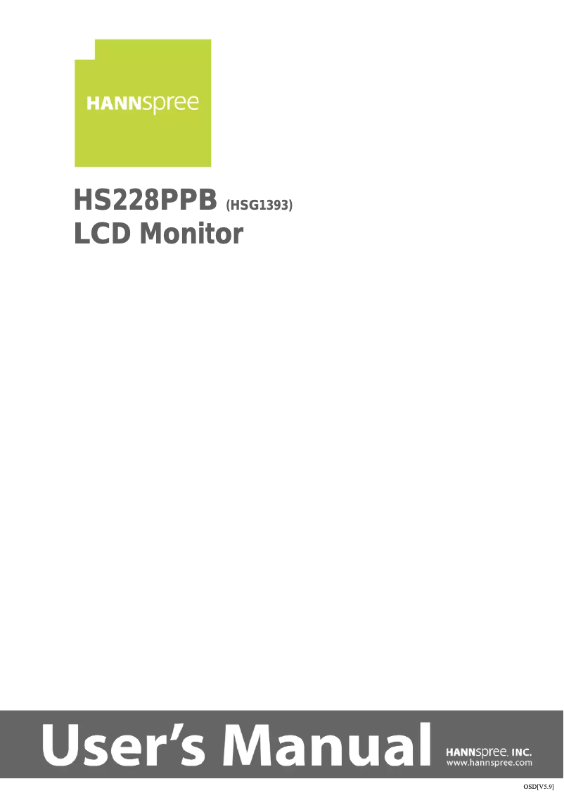 Page n°1 - Manuel utilisateur Hannspree Hanns.G HS 228 PPB