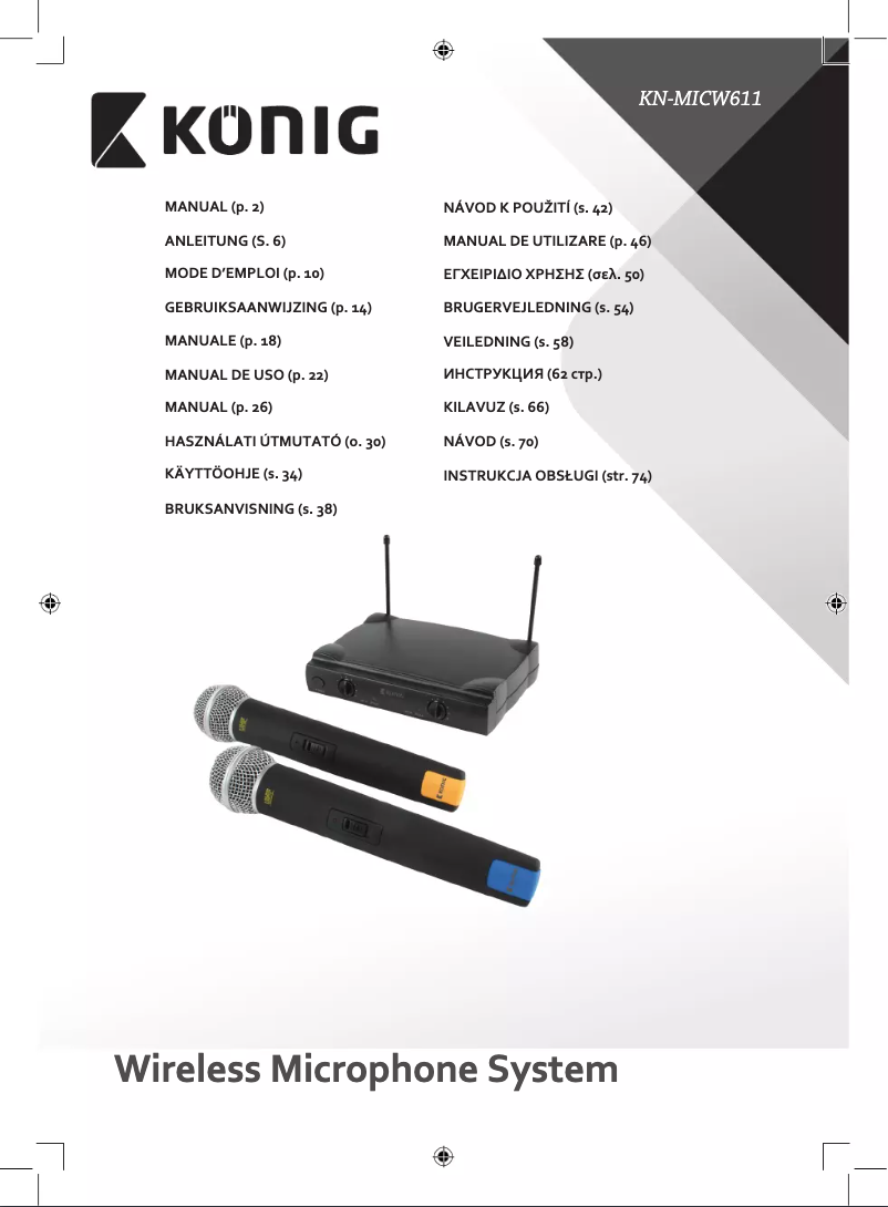Page n°1 - Manuel utilisateur Konig KN-MICW611