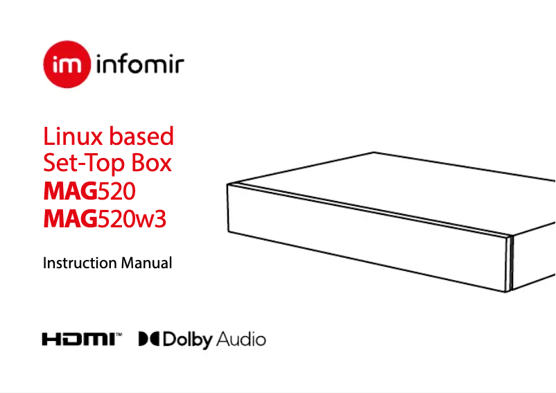 Page n°1 - Manuel utilisateur Infomir MAG520w3