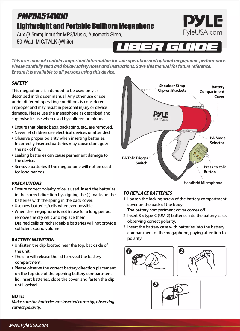 Image de la première page du manuel de l'appareil PMPRA514WHI