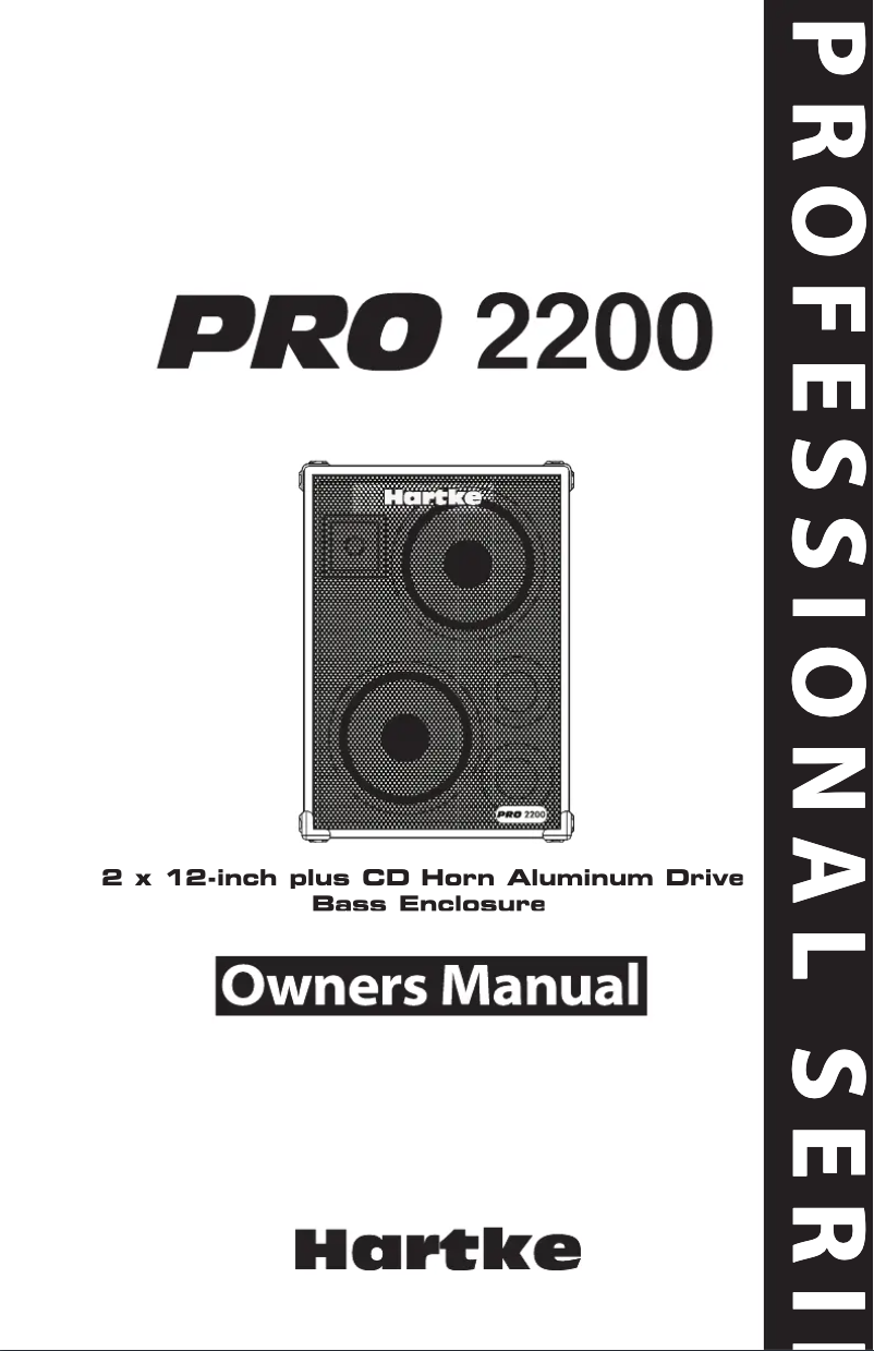 Page n°1 - Manuel utilisateur Hartke Pro 2200