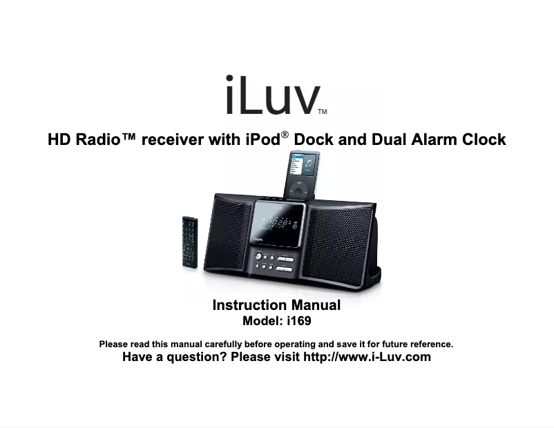 Page 1 de la notice Manuel utilisateur iLuv i169