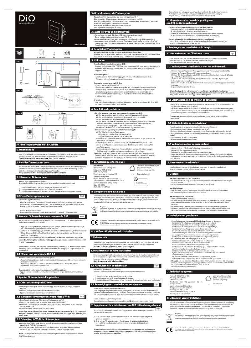 Page 1 de la notice Manuel utilisateur DiO REV-SHUTTER