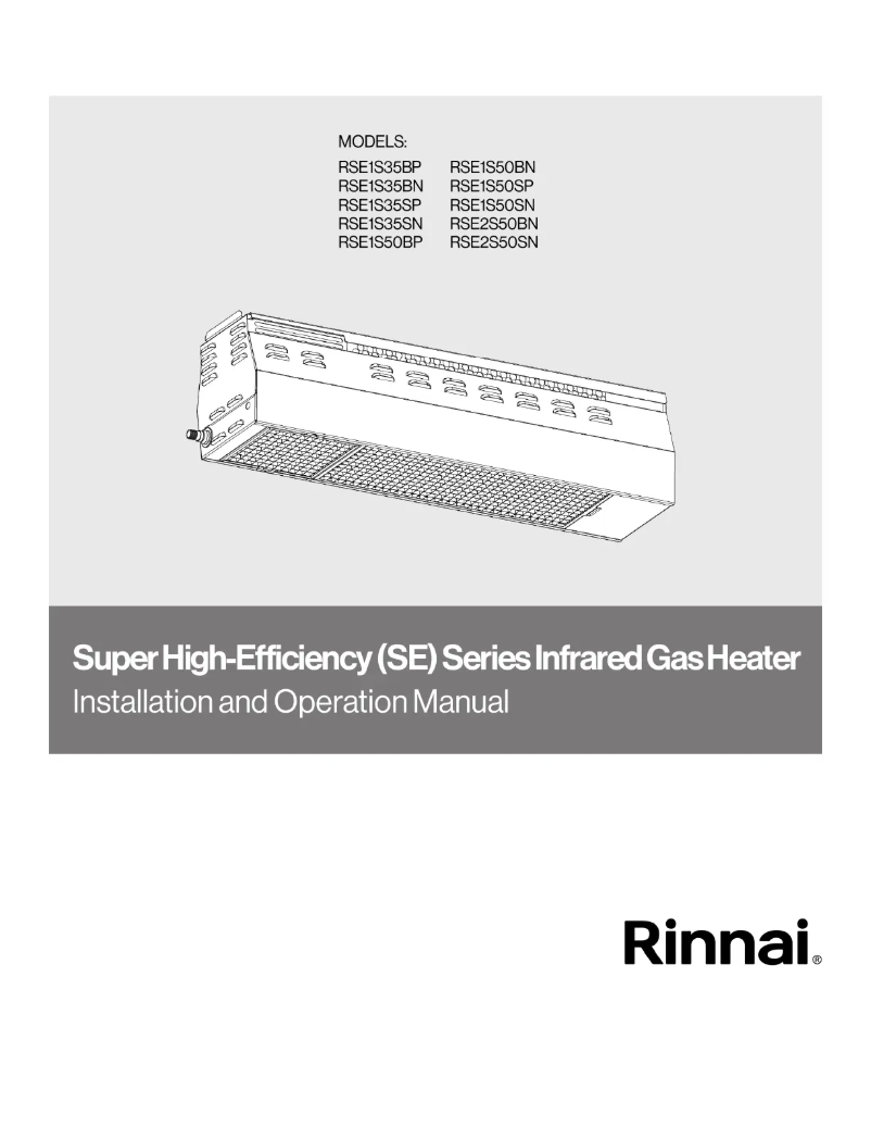 Page 1 de la notice Guide d'installation Rinnai RSE1S35SP
