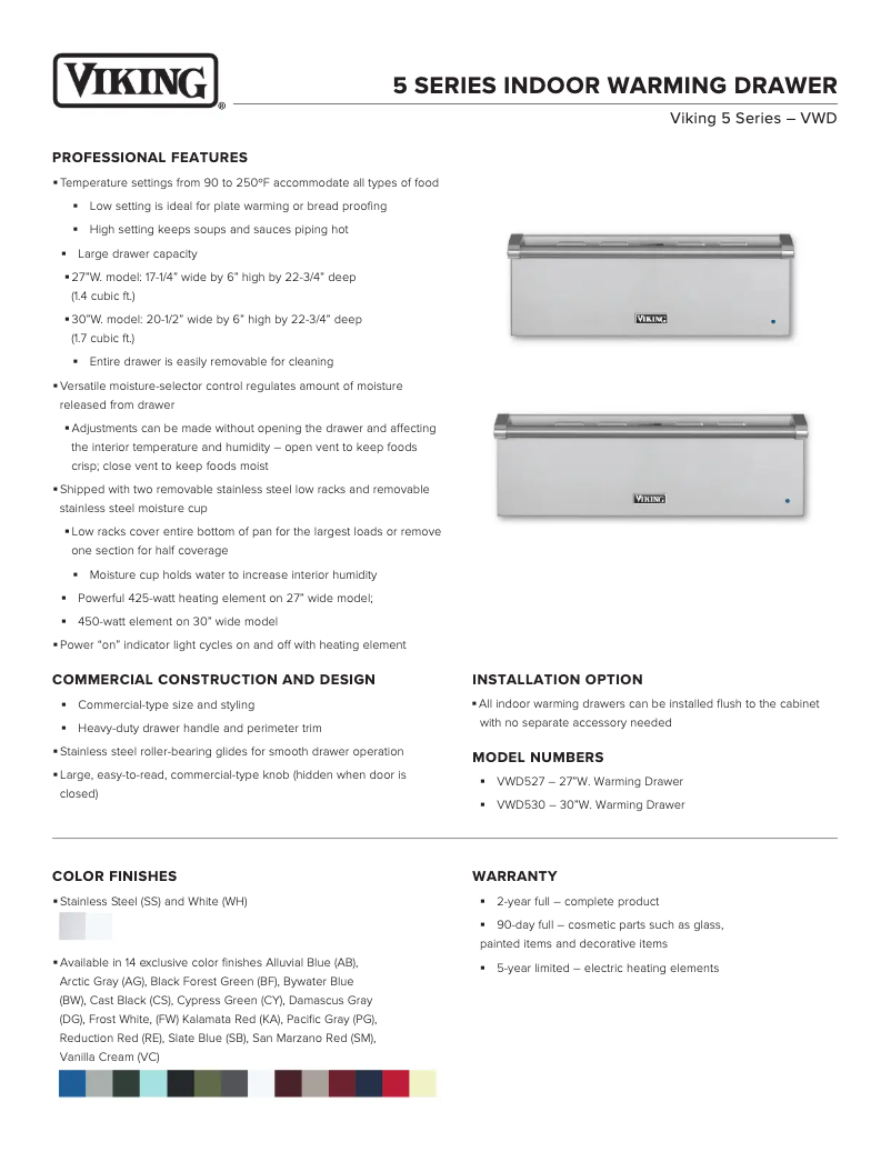 Image de la première page du manuel de l'appareil VWD530SS
