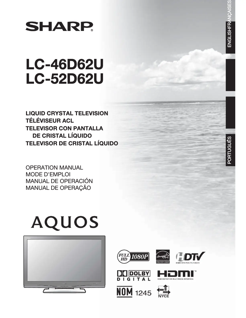 Image de la première page du manuel de l'appareil Aquos LC-46D62U