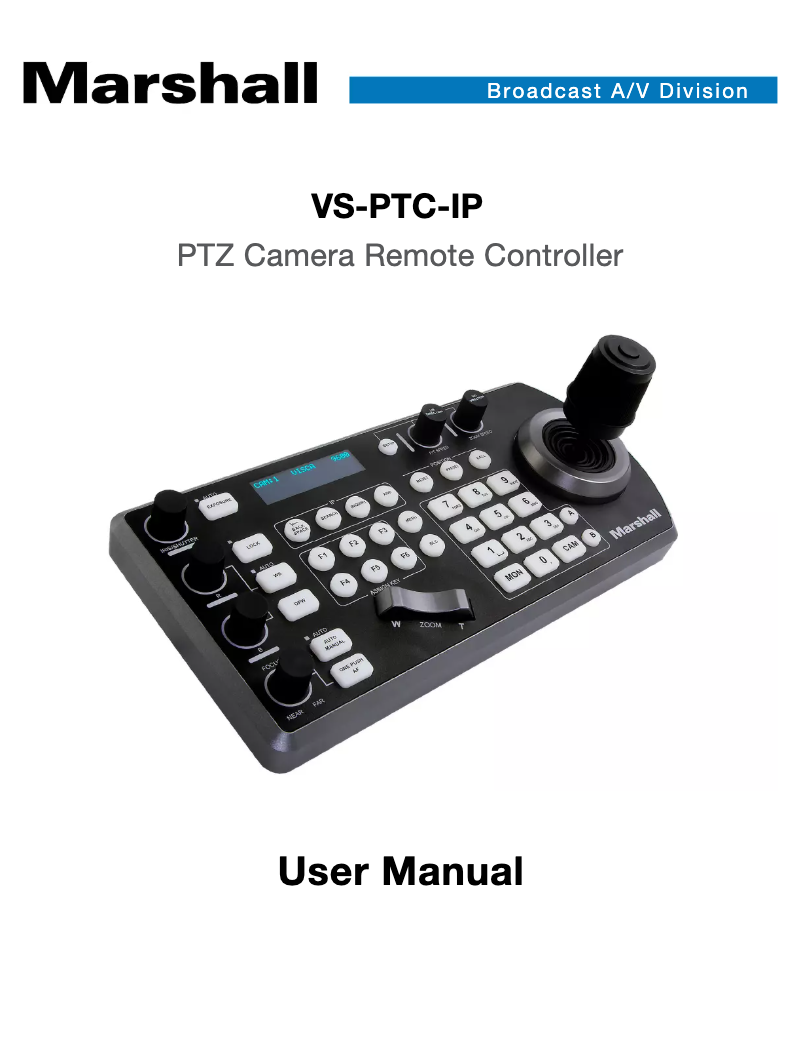 Page n°1 - Manuel utilisateur Marshall VS-PTC-IP
