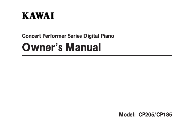 Page n°1 - Manuel utilisateur Kawai CP205
