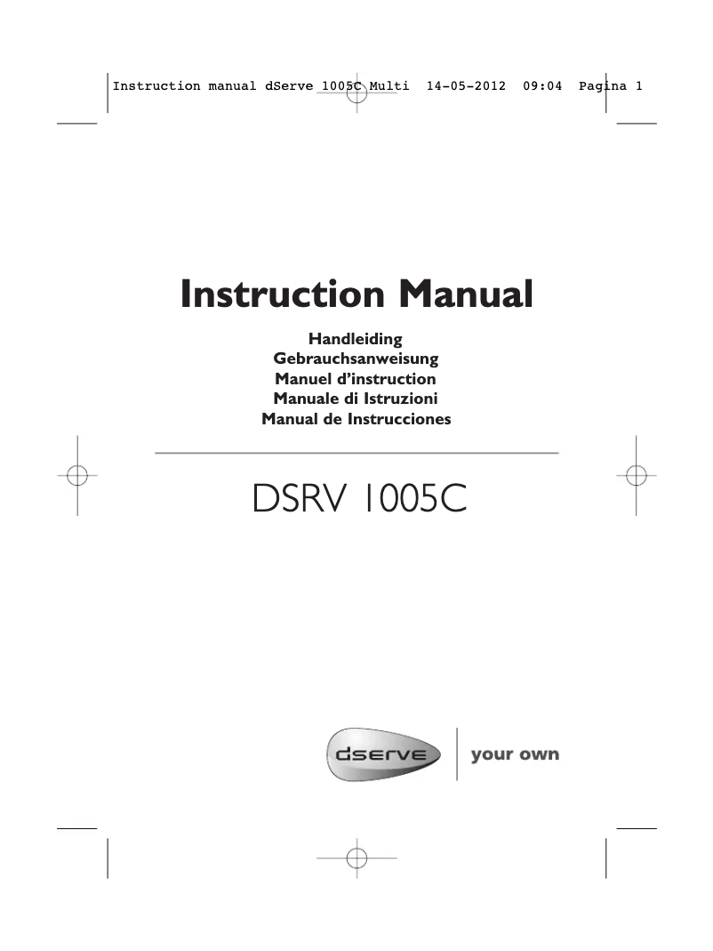 Page n°1 - Manuel utilisateur dServe DSRV 1005C
