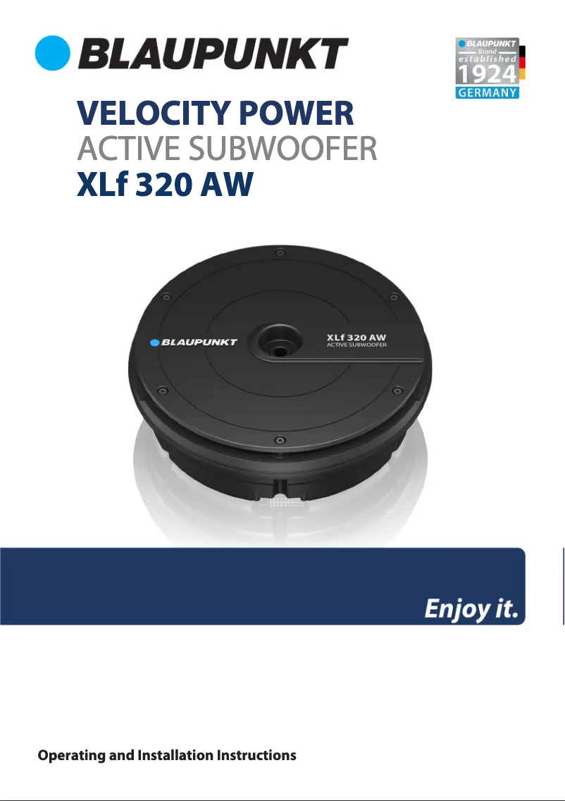 Image de la première page du manuel de l'appareil XLf 320 AW