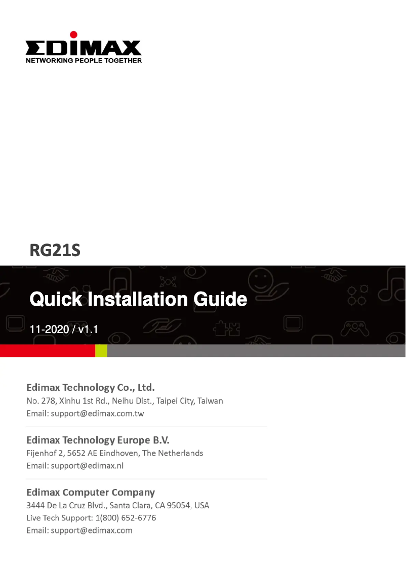 Página 1 del manual Manual de usuario Edimax RG21S