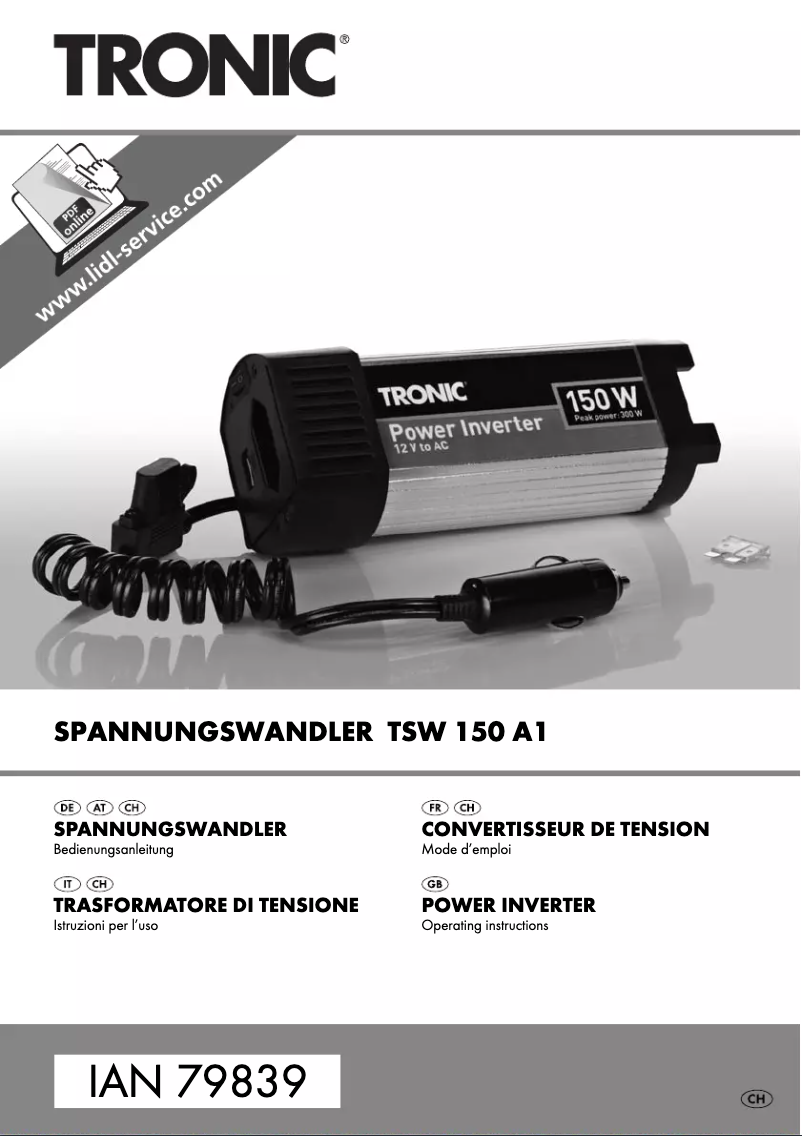 Image de la première page du manuel de l'appareil TSW 150 A1