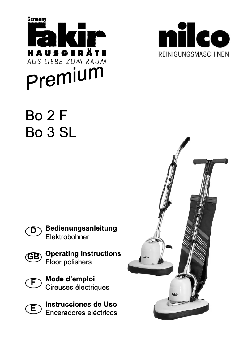 Page n°1 - Manuel utilisateur Fakir Premium Bo 2 F