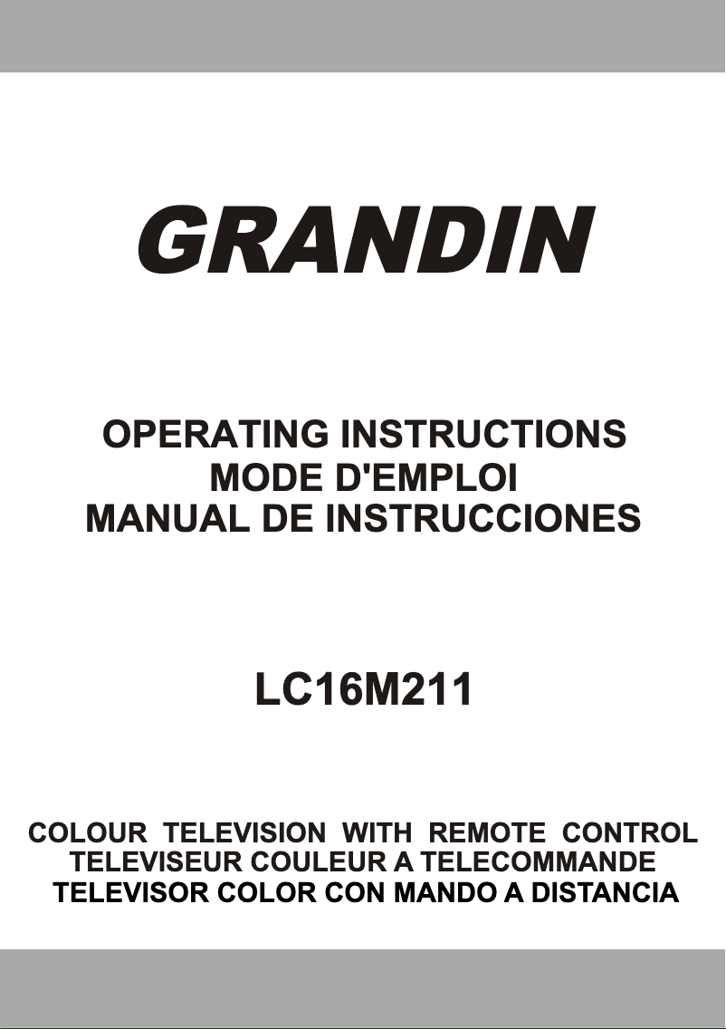 Page 1 de la notice Manuel utilisateur Grandin LC16M211