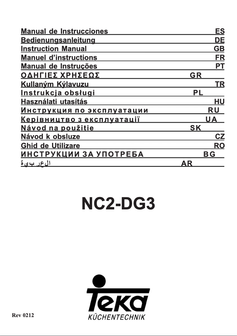 Page 1 de la notice Manuel utilisateur Teka NC2 90