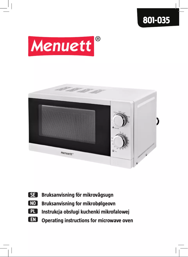 Page 1 de la notice Manuel utilisateur Menuett 801-035