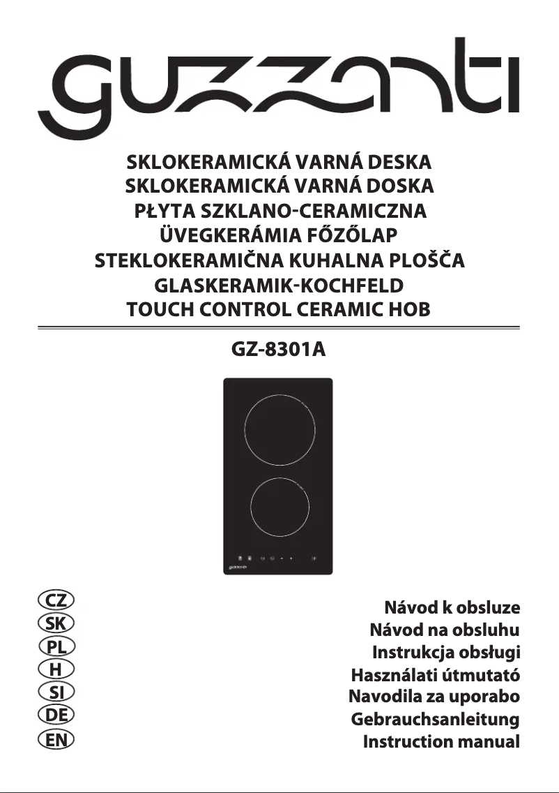 Page 1 de la notice Manuel utilisateur Guzzanti GZ 8301A