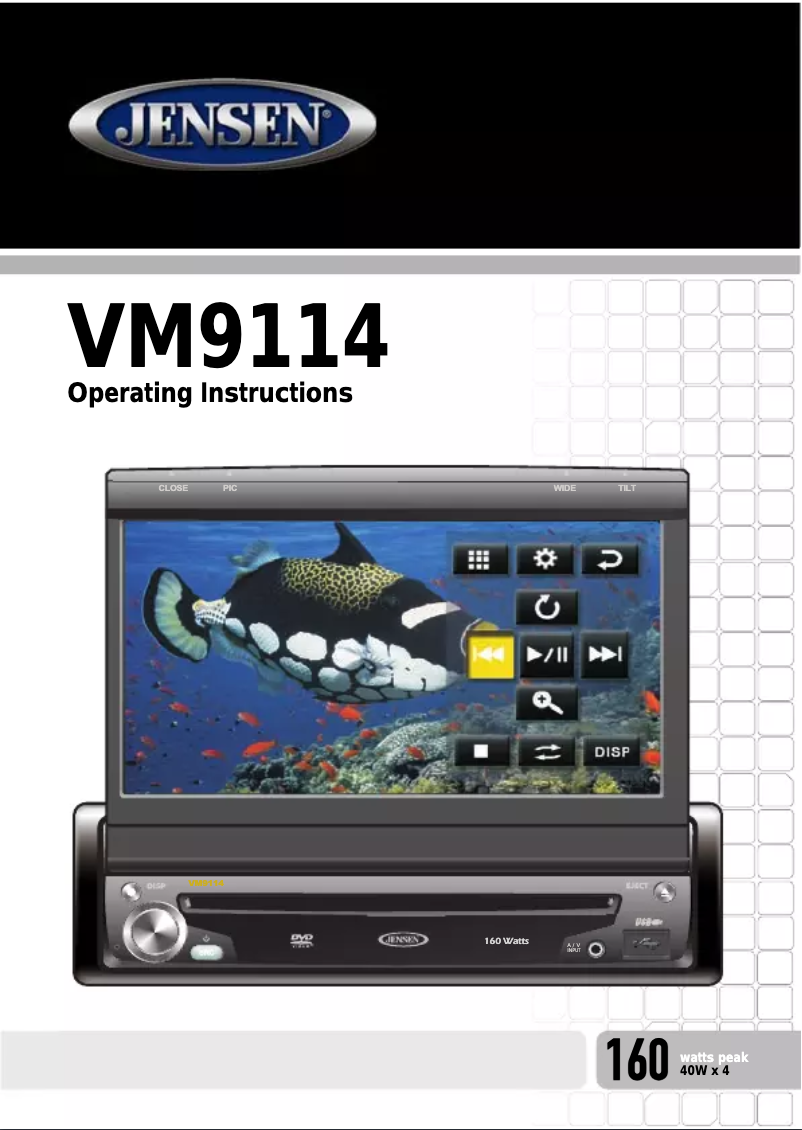 Page 1 de la notice Manuel utilisateur Jensen VM9114