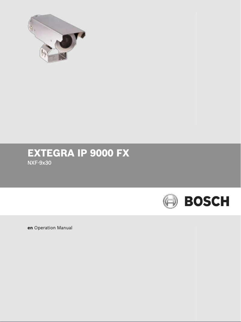 Page n°1 - Manuel utilisateur Bosch Extegra NXF-9130