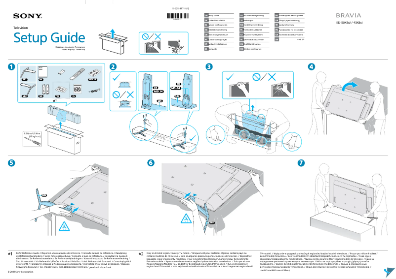 Page 1 de la notice Guide d'installation Sony KD-43X89J