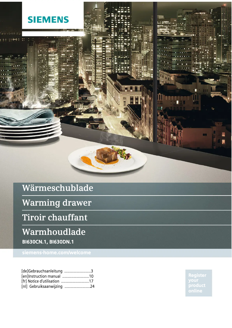 Page 1 de la notice Manuel d'utilisation et d'entretien Siemens BI630DNS1