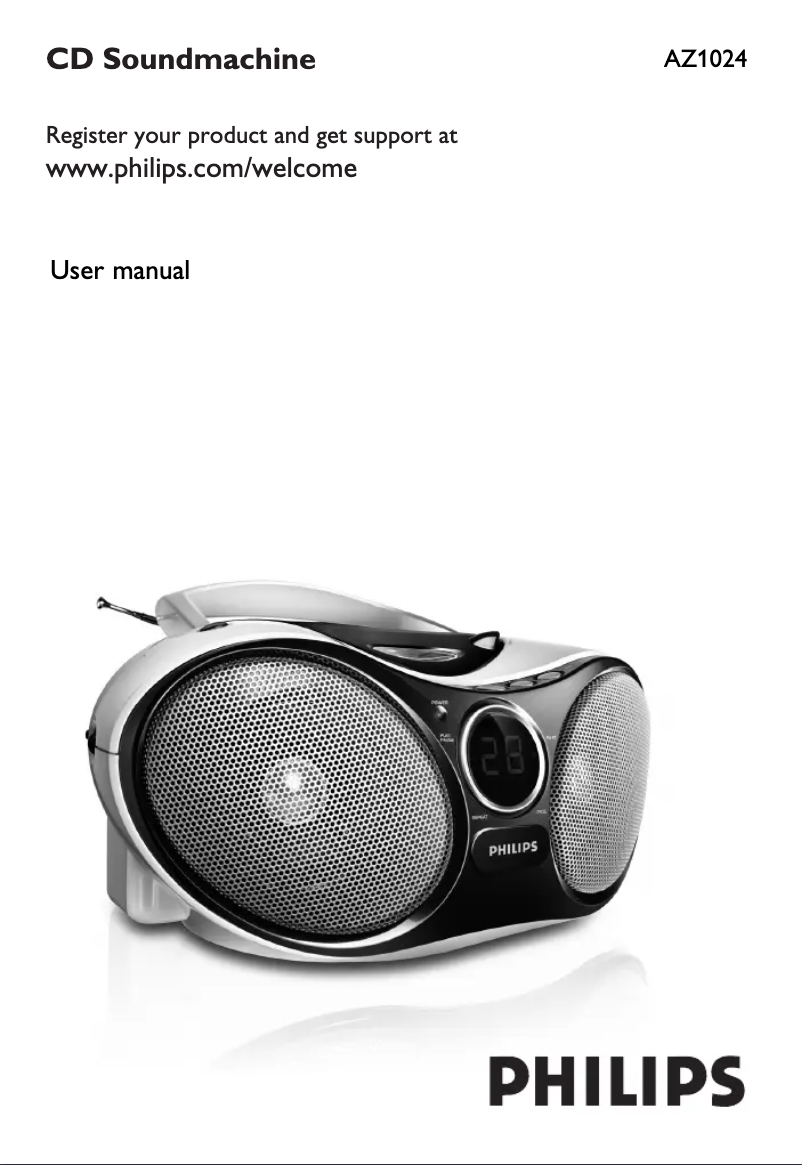 Page 1 de la notice Manuel utilisateur Philips AZ1024