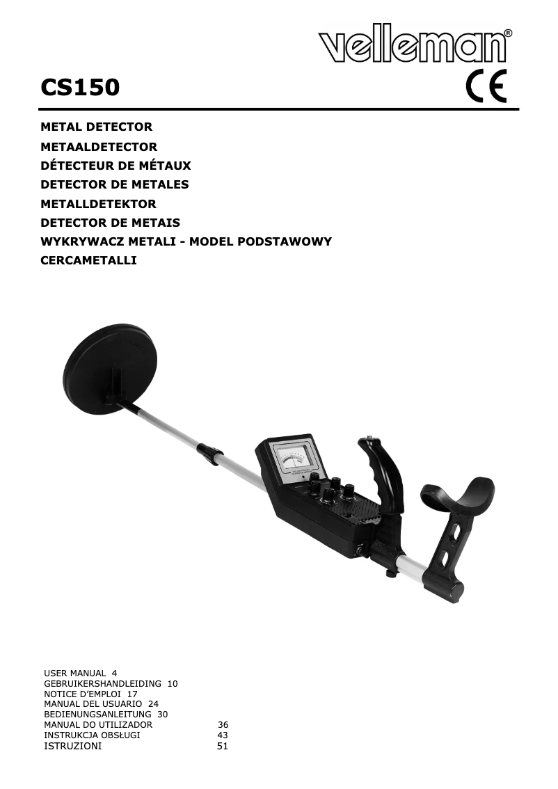 Page n°1 - Manuel utilisateur Velleman CS150N