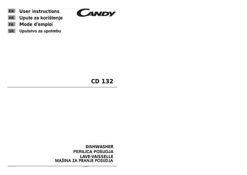 Page 1 de la notice Manuel utilisateur Candy CD 132/1-S