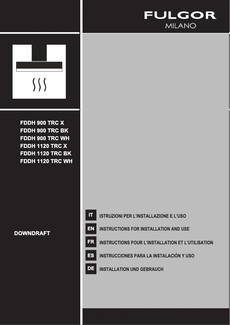 Page n°1 - Guide d'installation Fulgor Milano FDDH 1120 TRC X