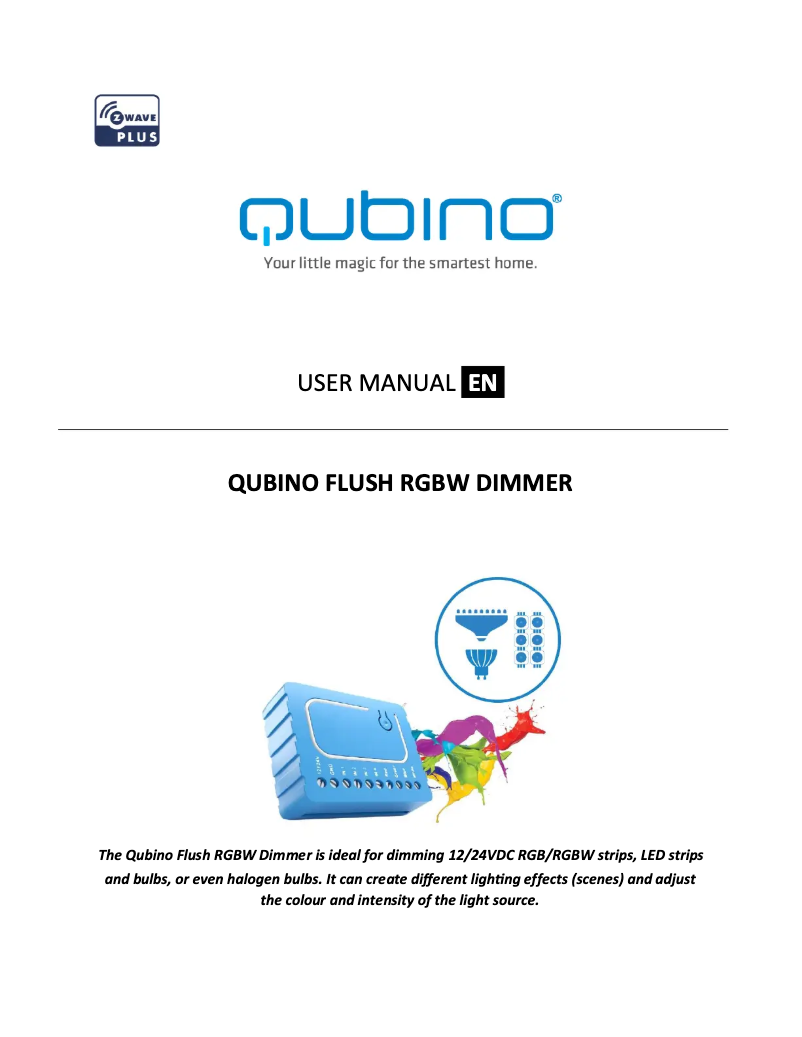 Page 1 de la notice Manuel utilisateur Qubino Flush RGBW Dimmer