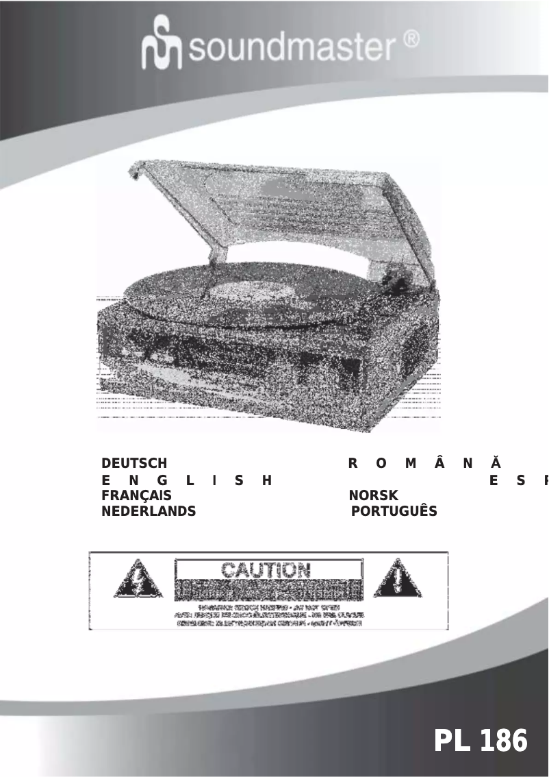 Page n°1 - Manuel utilisateur Soundmaster PL 186