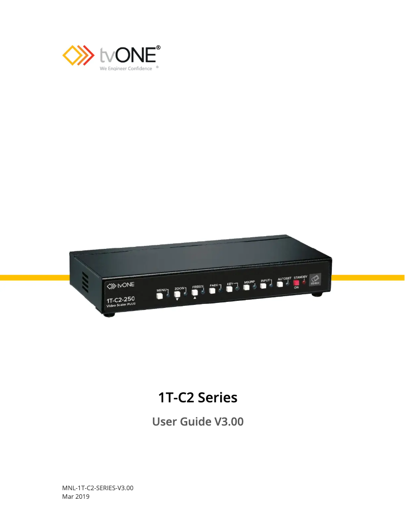 Page n°1 - Manuel utilisateur TV One 1T-C2-150