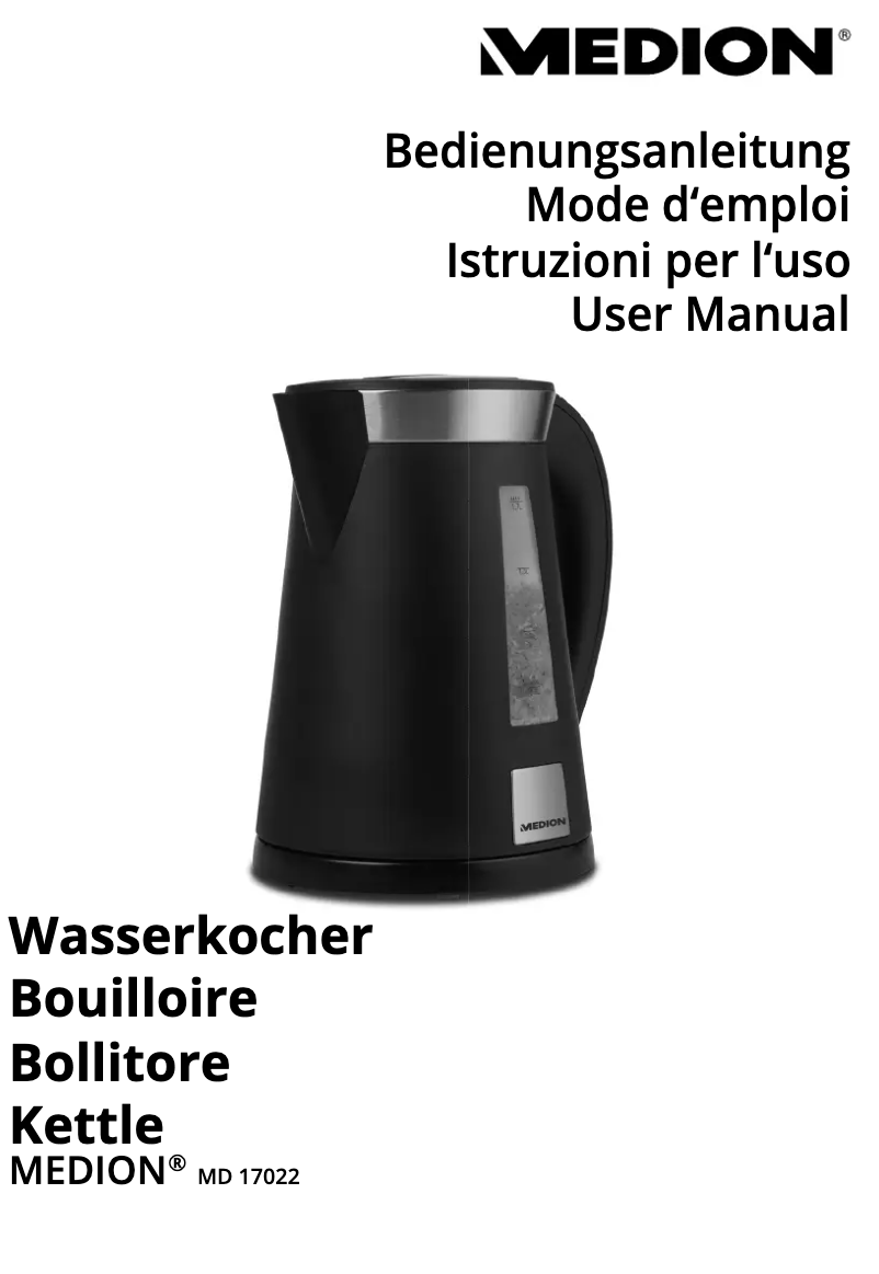 Page n°1 - Manuel utilisateur Medion MD 17022