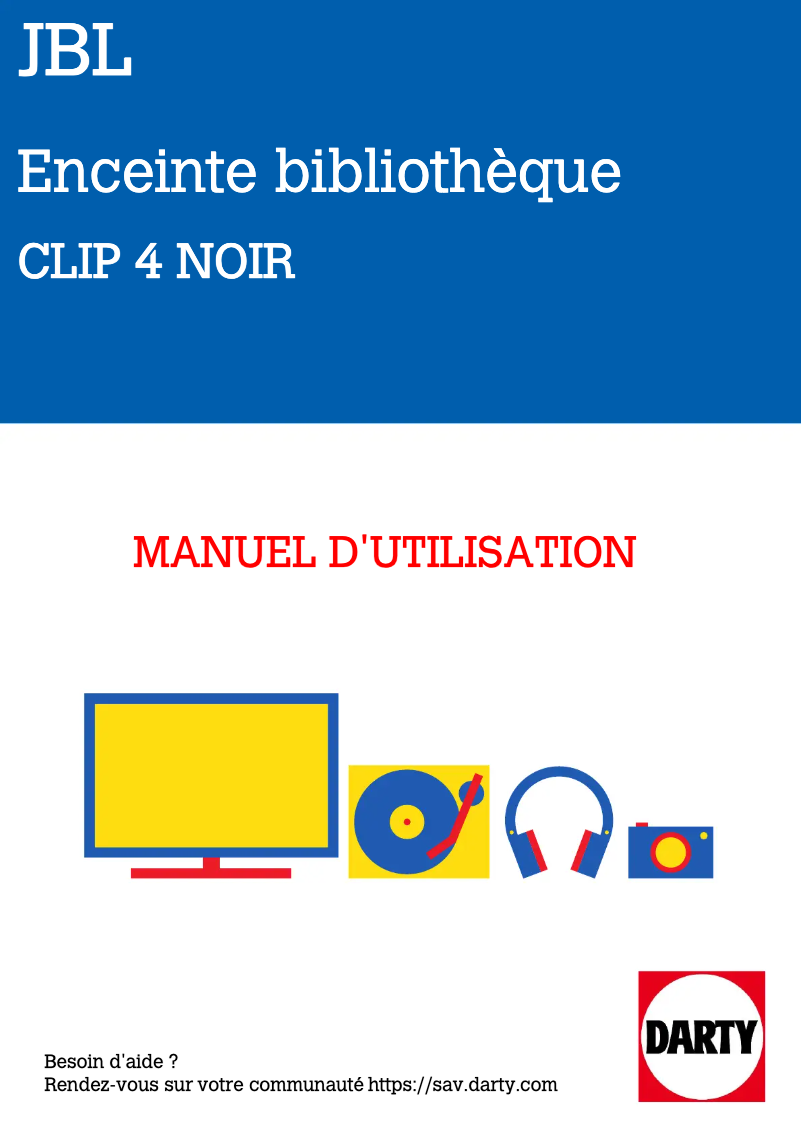Page 1 de la notice Manuel utilisateur JBL Clip 4