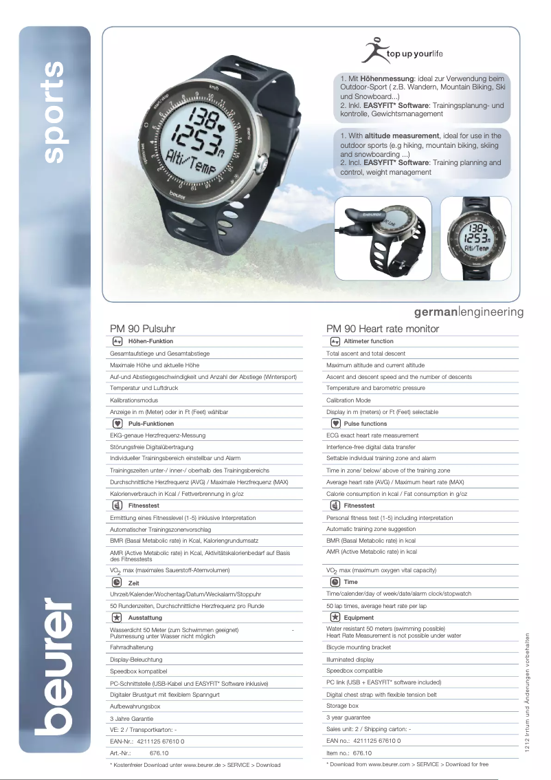 Image de la première page du manuel de l'appareil PM 90