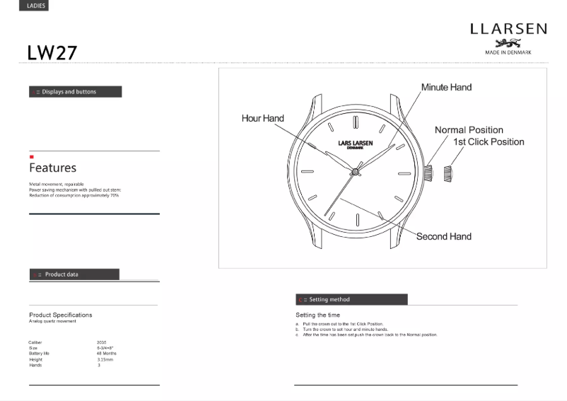 Page 1 de la notice Manuel utilisateur Lars Larsen MATHILDE 127RBRM