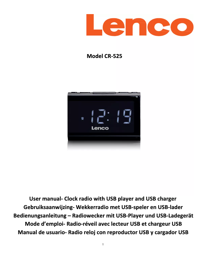 Image de la première page du manuel de l'appareil CR-525