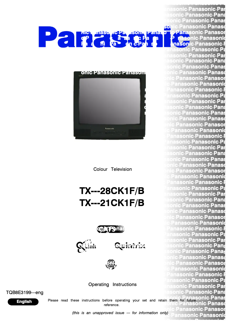 Imagen de la primera página del manual del dispositivo TX-21CK1FB
