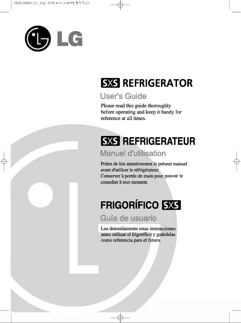 Page 1 de la notice Manuel utilisateur LG GR-B197RLQ