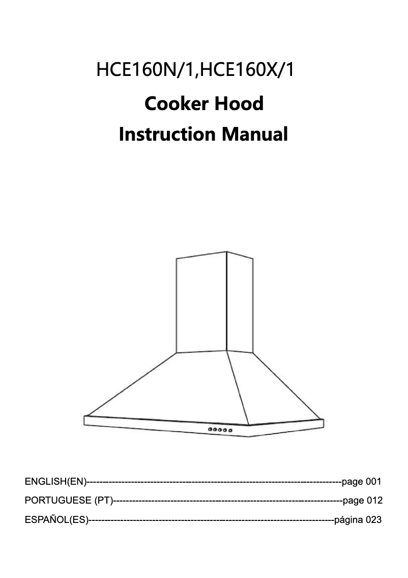 Page 1 de la notice Manuel utilisateur Hoover HCE160X