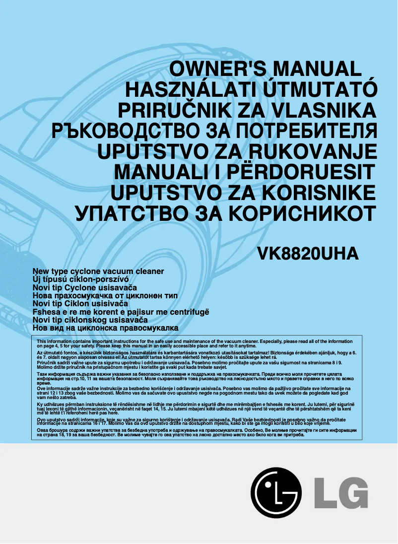 Page 1 of the manual User Manual LG VK8820UHA