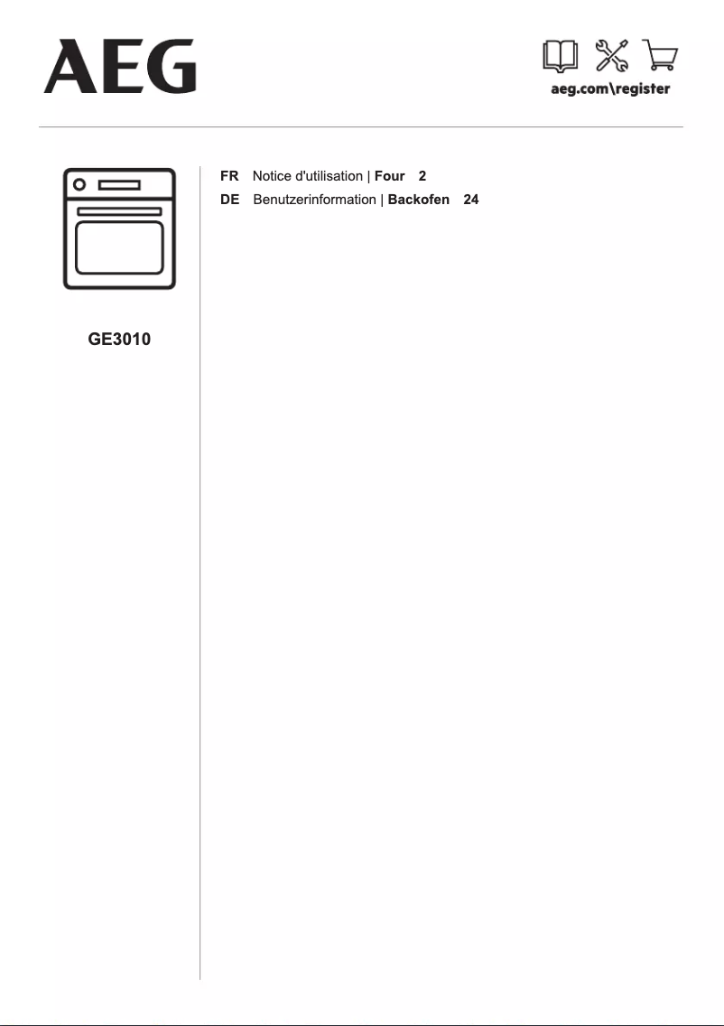Page 1 de la notice Manuel utilisateur AEG GE3010