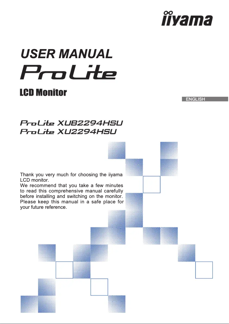 Page 1 de la notice Manuel utilisateur Iiyama ProLite XU2294HSU