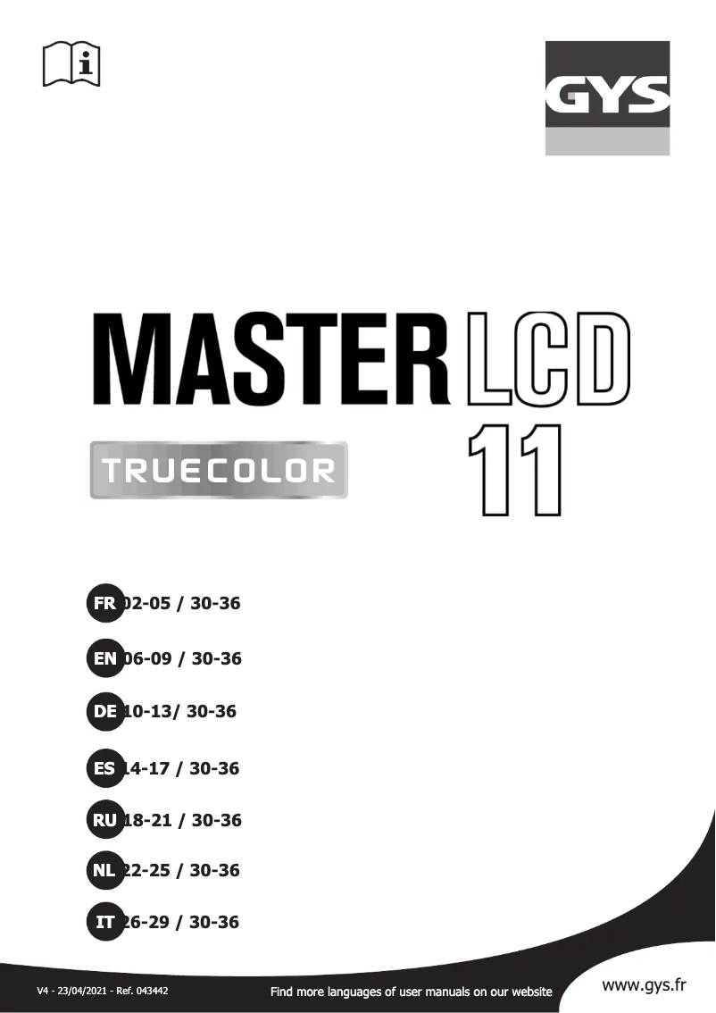 Image de la première page du manuel de l'appareil LCD Master 11