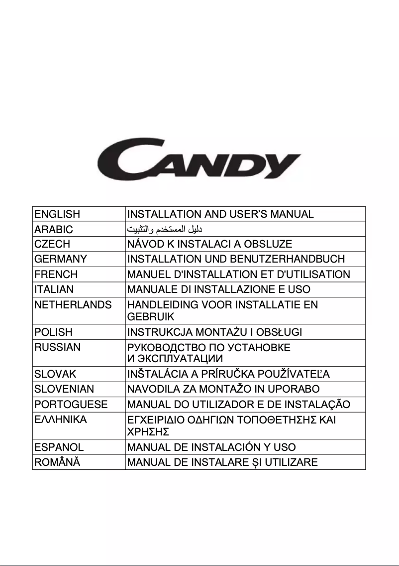 Page n°1 - Manuel utilisateur Candy CBG640/2X
