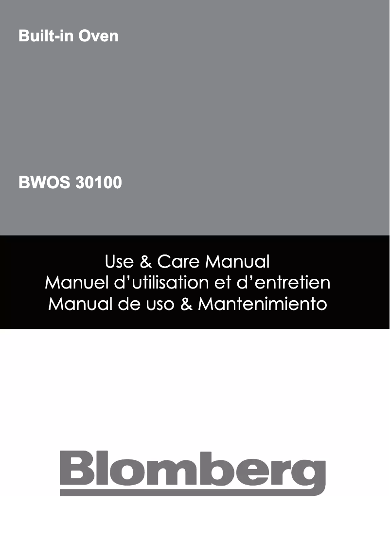 Page n°1 - Manuel utilisateur Blomberg BWOS 30100 SS